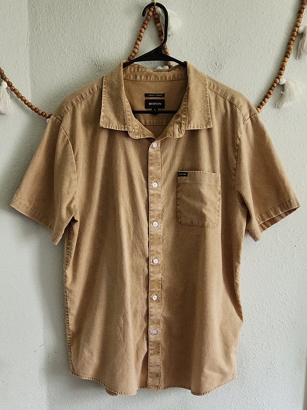 Brixton Brown Short Sleeve Button Up